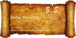 Behm Sarolta névjegykártya