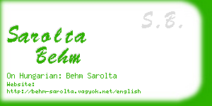 sarolta behm business card